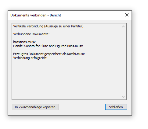 Dokumente verbinden - Bericht